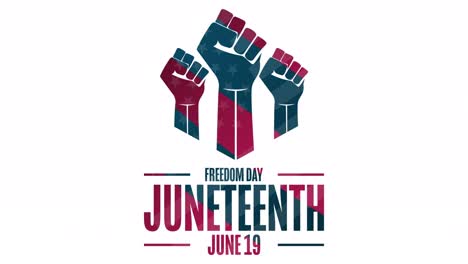 juneteenth. freedom day. june 19. flat holiday animation. motion graphic design. 4k, hd loop footage.