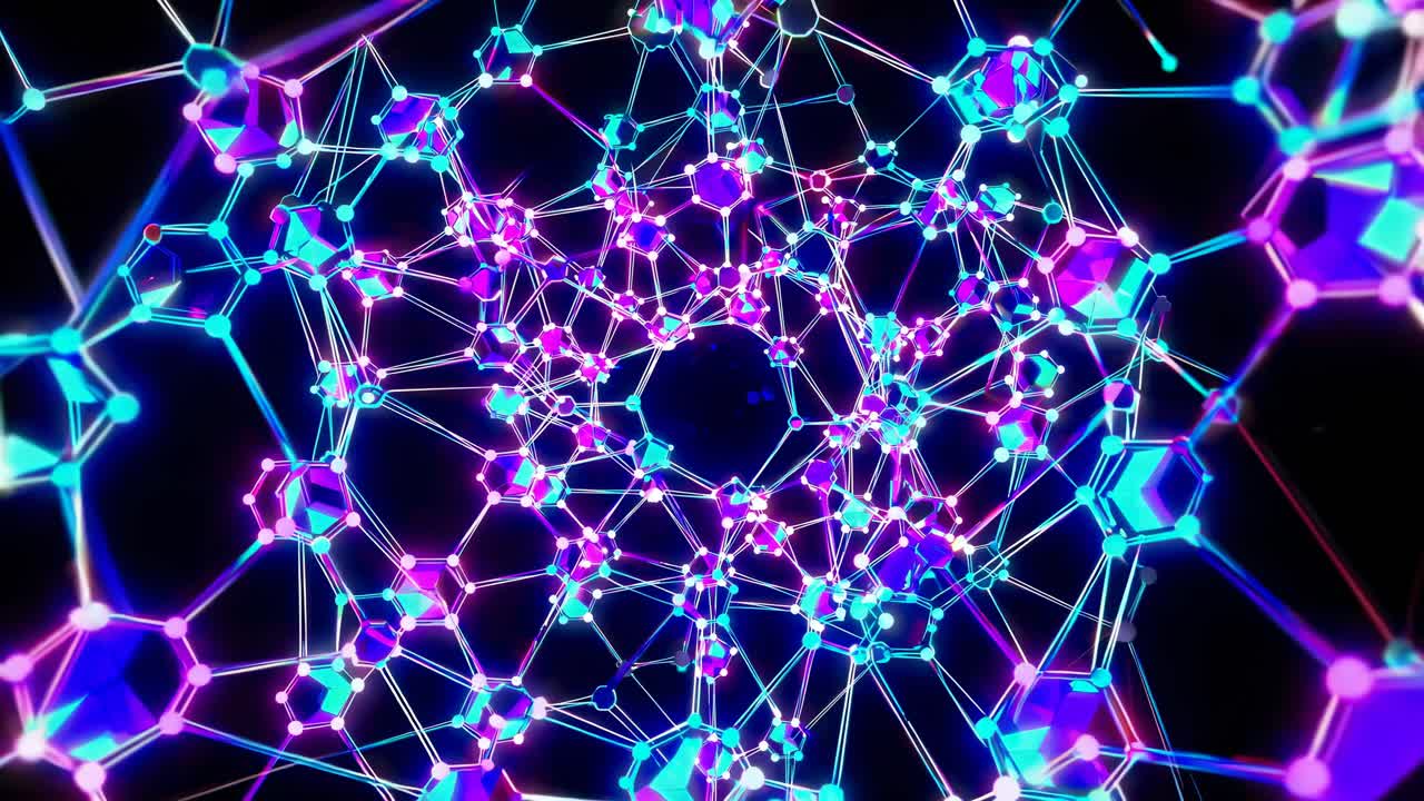 абстрактная сеть светящихся многоугольников