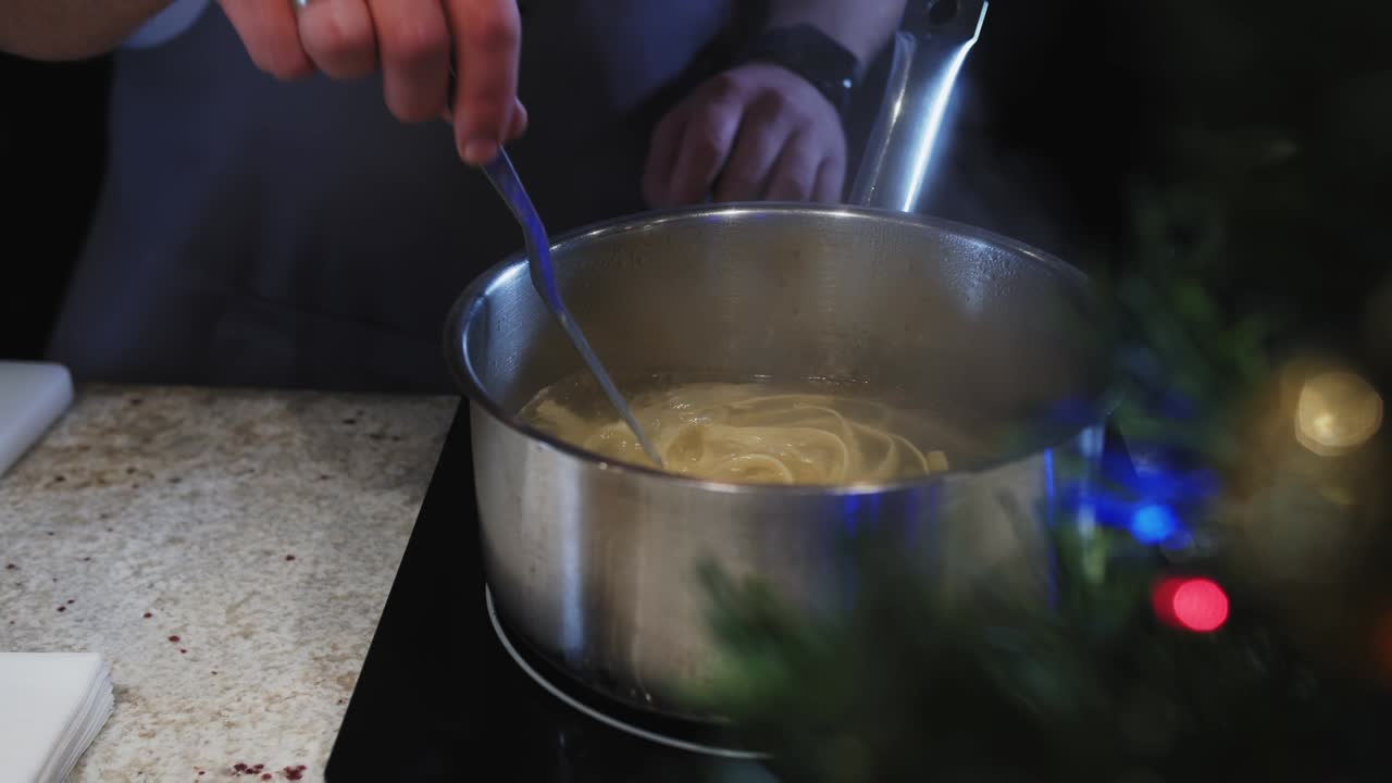 preparation of pasta with fish