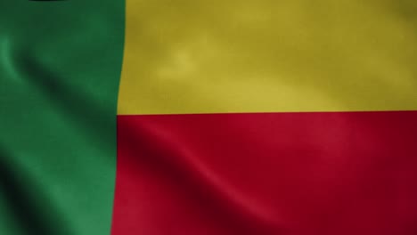 flag of benin, slow motion waving. looping animation. ideal for sport events, led screen, international competitions, motion graphics etc