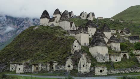 ancient svan towers in the caucasus mountains