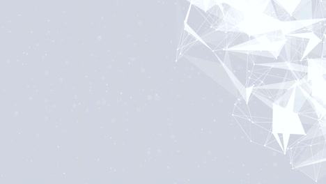 blanco limpio abstracto poligonal digital geométrico polígono plexo fractales en movimiento bajas tecnologías de poli elemento de diseño minimalista fondo de bucle sin costuras para presentación de negocios corporativos