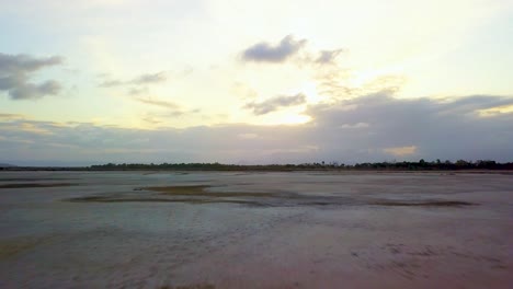 Dron-Volando-Bajo,-Rápido-Y-Recto-Sobre-Sinuosas-Huellas-De-Animales-En-Grandes-Marismas