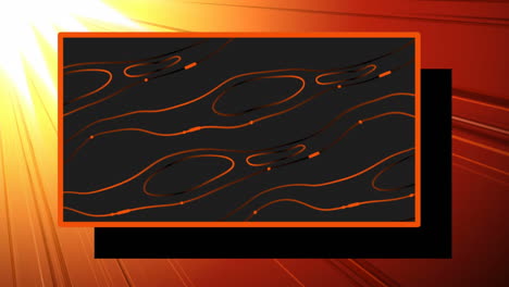 animation of flowing splashes of liquid orange colour moving in grey rectangular frame with gradient