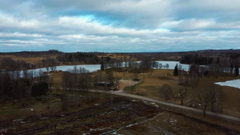 Araisi-Lake-Castle-in-Latvia-Aerial-Shot-From-Above