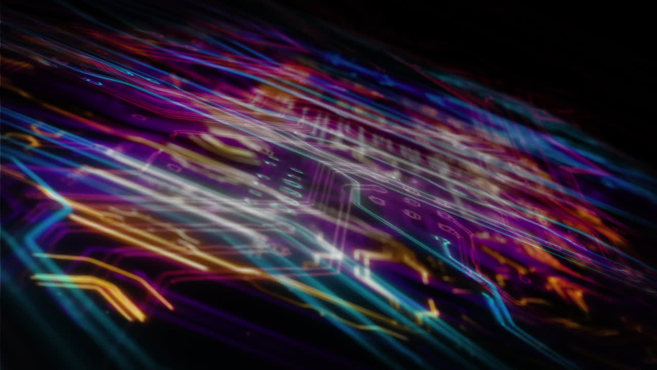 Cyber neon microchip hardware circuit board