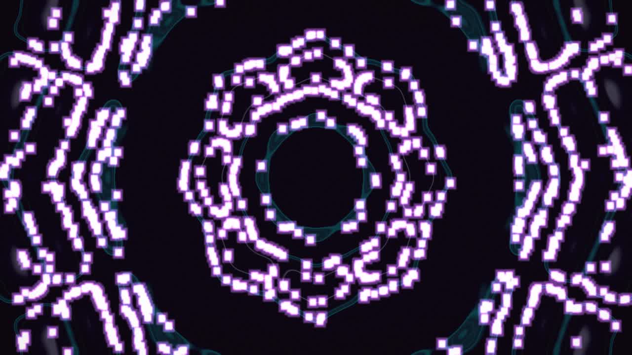 This video display features a tunnel design with swirling shapes and bright lights. It creates a continuous motion effect suitable for screensavers and live wallpapers