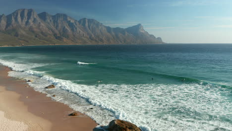 scenic waves on the kogel bay, western cape, south africa - wide, static shot