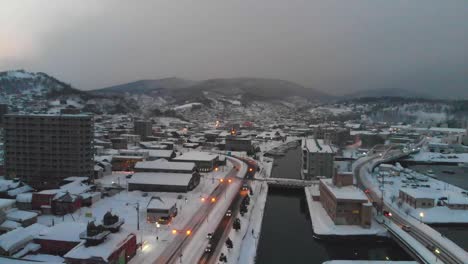 Hokkaido-Otaru-Lantern-Festival-River-Fly-Up