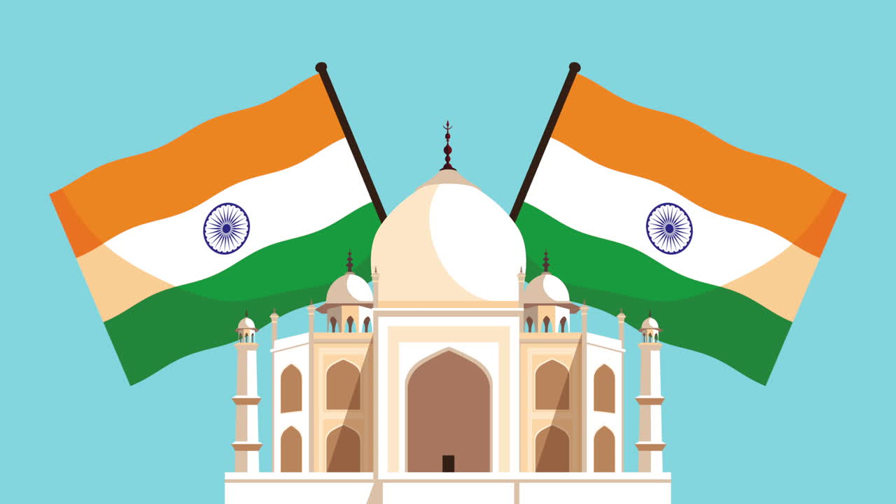 타지 마할 에서 발 과 함께 인도 독립 의 날 축제