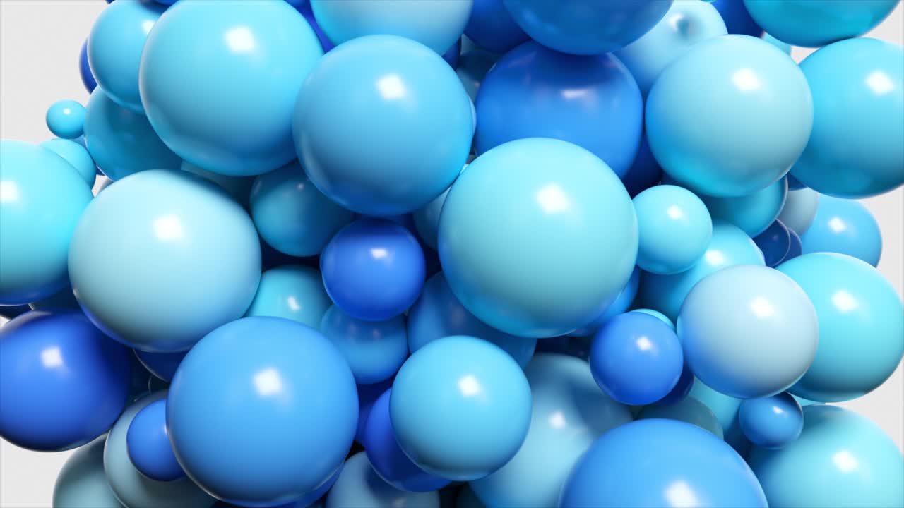 grupo de esferas azules abstractas