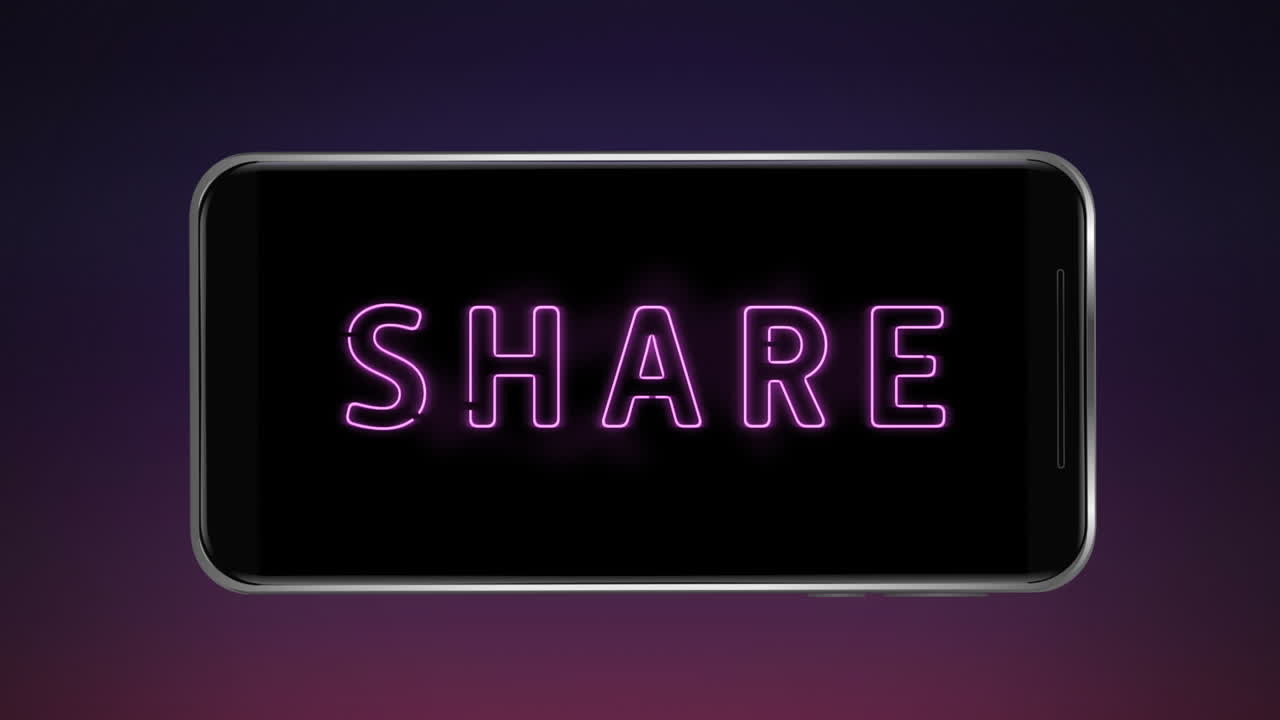 파란 네온 스타일의 애니메이션 단어들이 어두운 파란색 배경에서  ⁇ 박이는 것을 공유합니다.