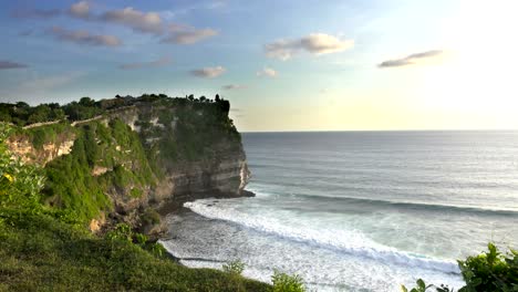 pura luhur uluwatu. bali indonesia, the panoramic view in time sunset