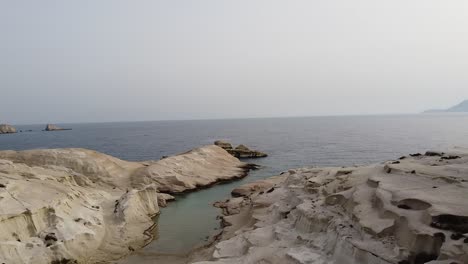 iconic milos beach called sarakiniko