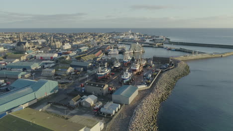 aerial footage of fraserburgh harbour in aberdeenshire