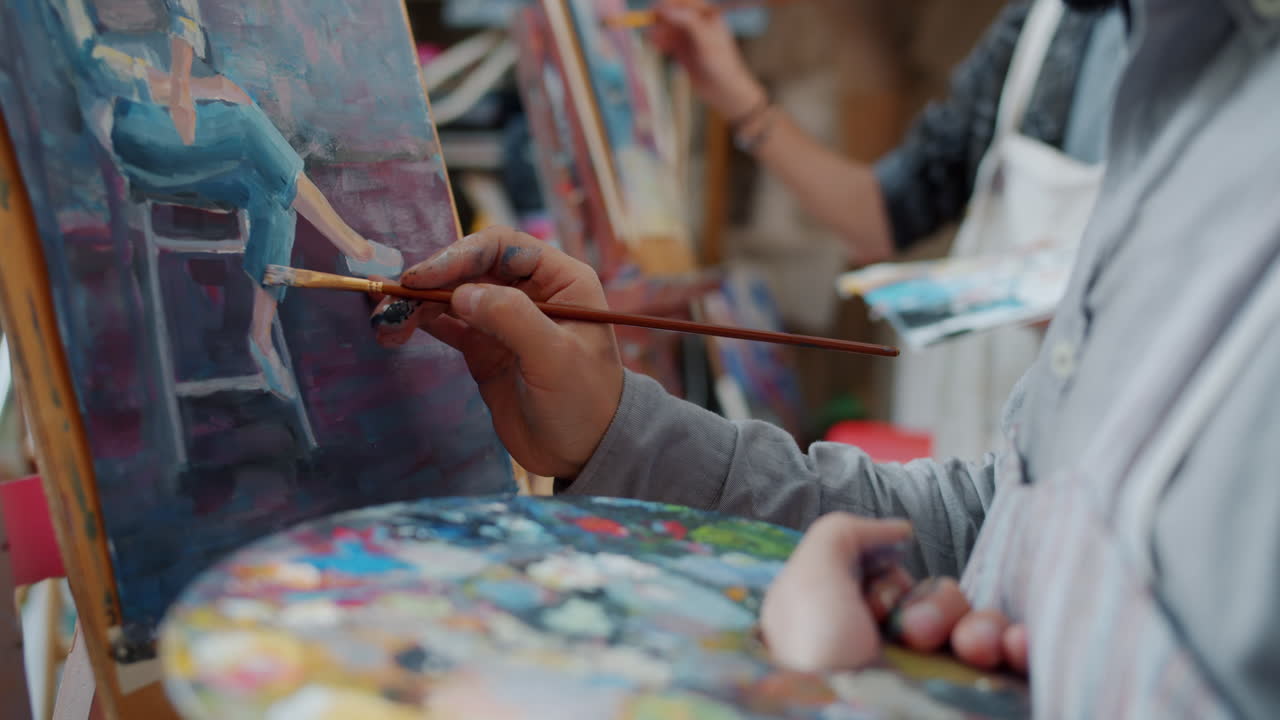 Painting Session in Art Class