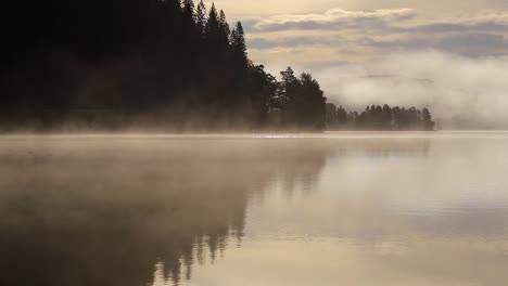 cold autumnal morning by the lake