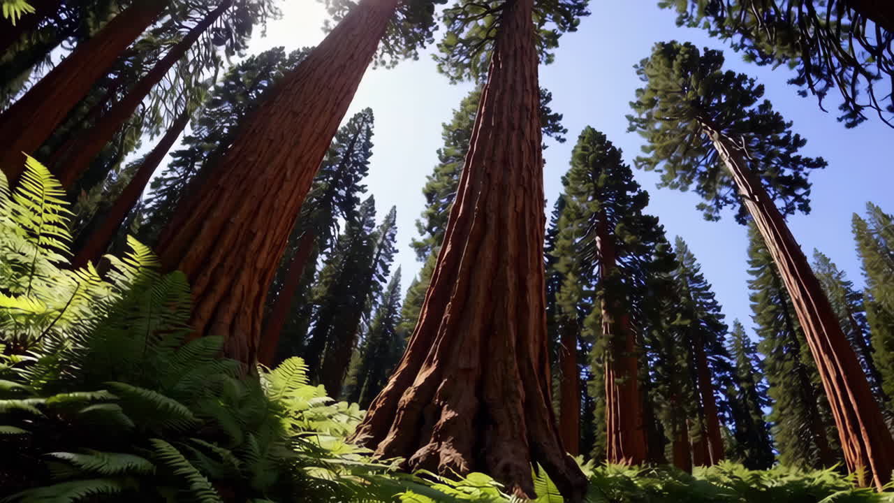 Giant Sequoias in a Redwood Forest