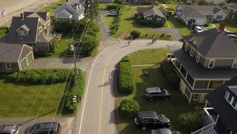 aerial view: cyclists at the beach on summer vacation