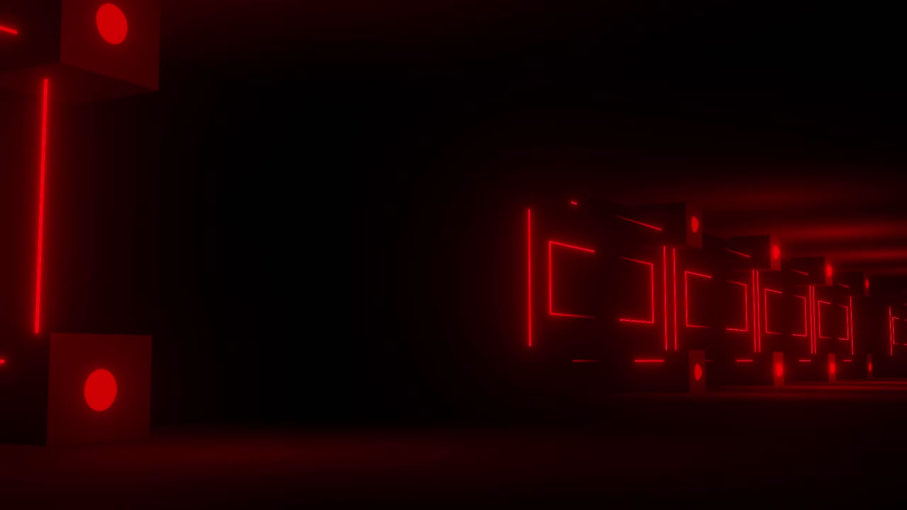 Red Neon Tunnel 3D Rendering