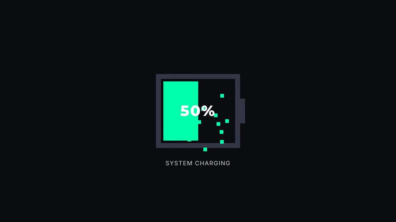 Animación digital de progreso de carga de batería