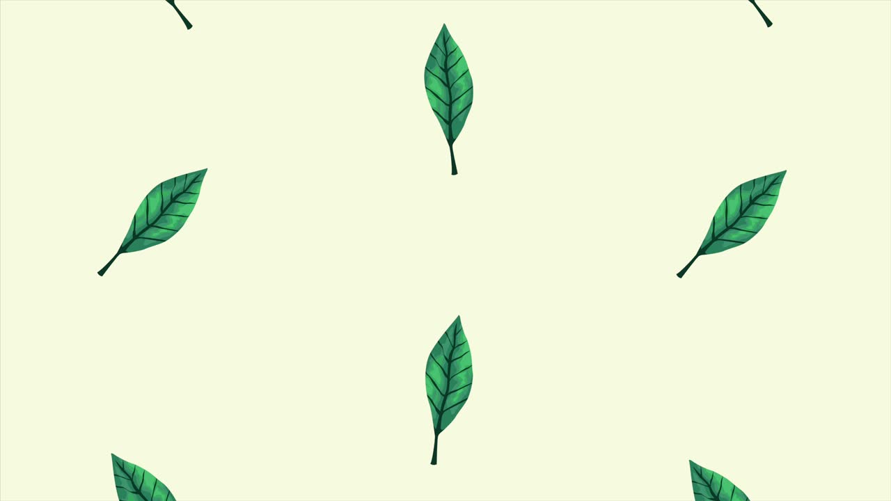 exóticos tropicales hojas ecología patrón de animación en fondo verde
