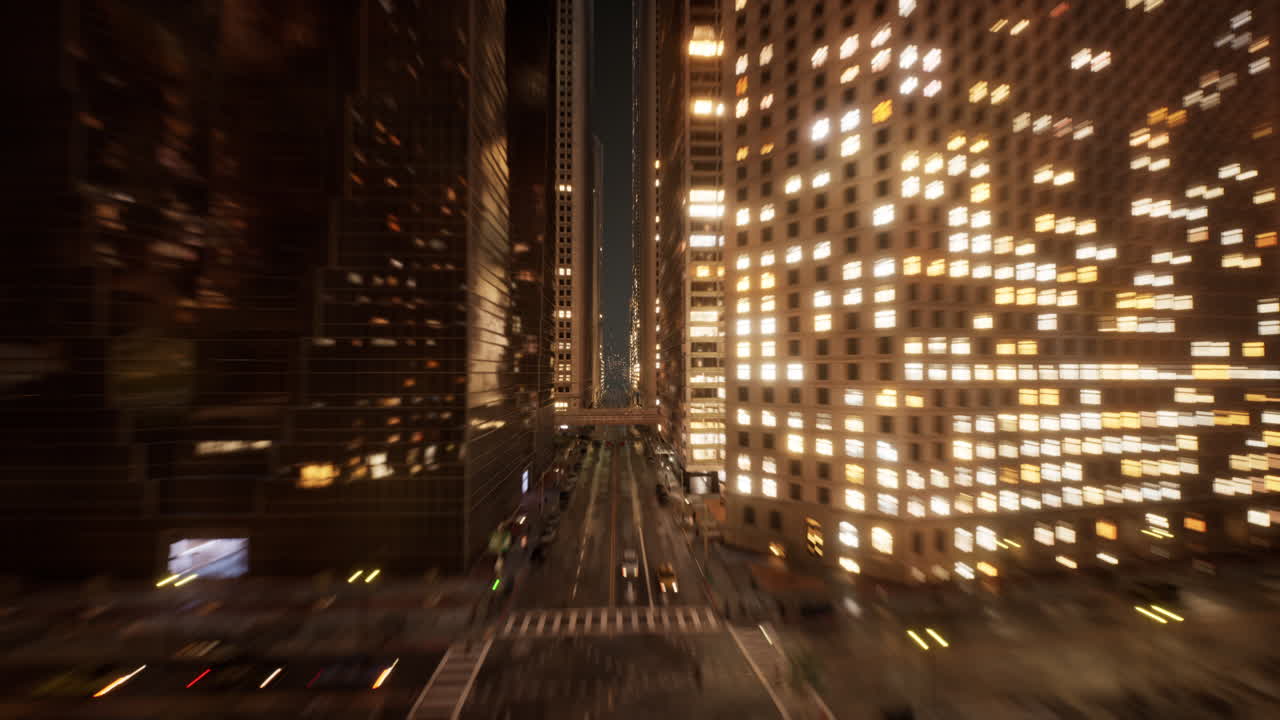 hermosa vista de hiperlapso de drones aéreos de la ciudad urbana moderna