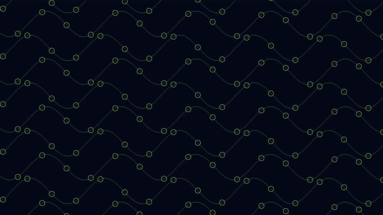 Mesmerizing zigzag pattern of curved green lines on dark background