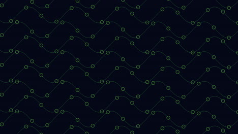 Mesmerizing zigzag pattern of curved green lines on dark background