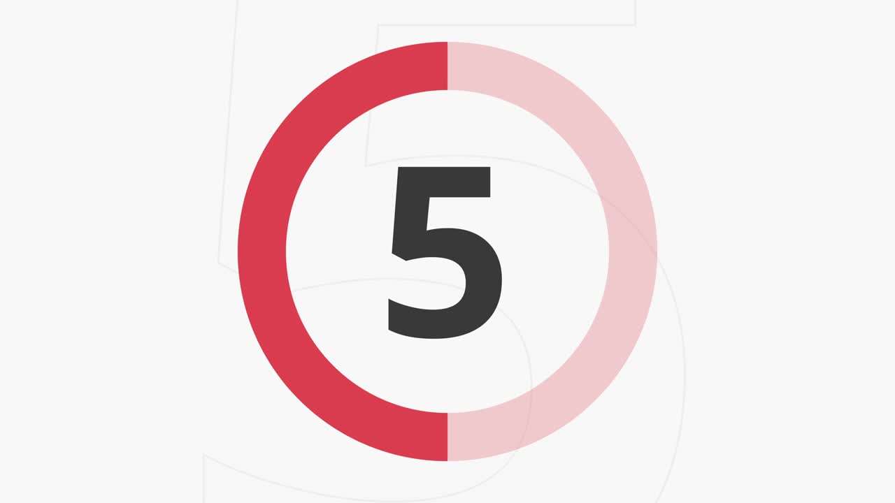 Countdown 10 Second Red