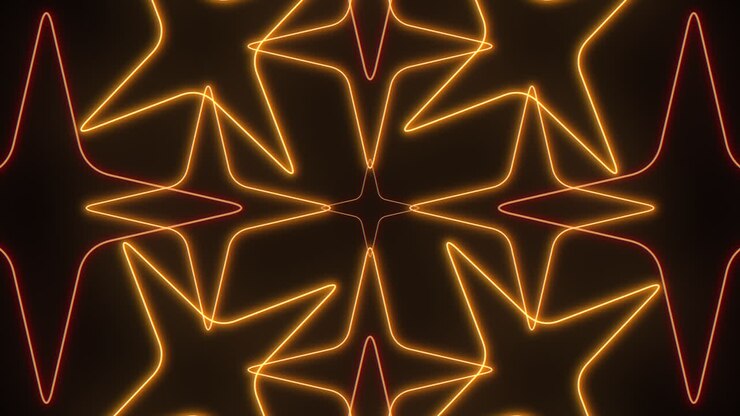 Vibrant star pattern neon lights illuminate unique design
