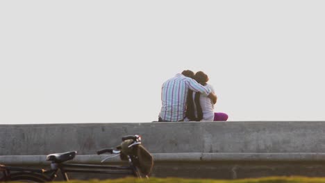 romantic date of young indian couple in mumbai city on marine drive