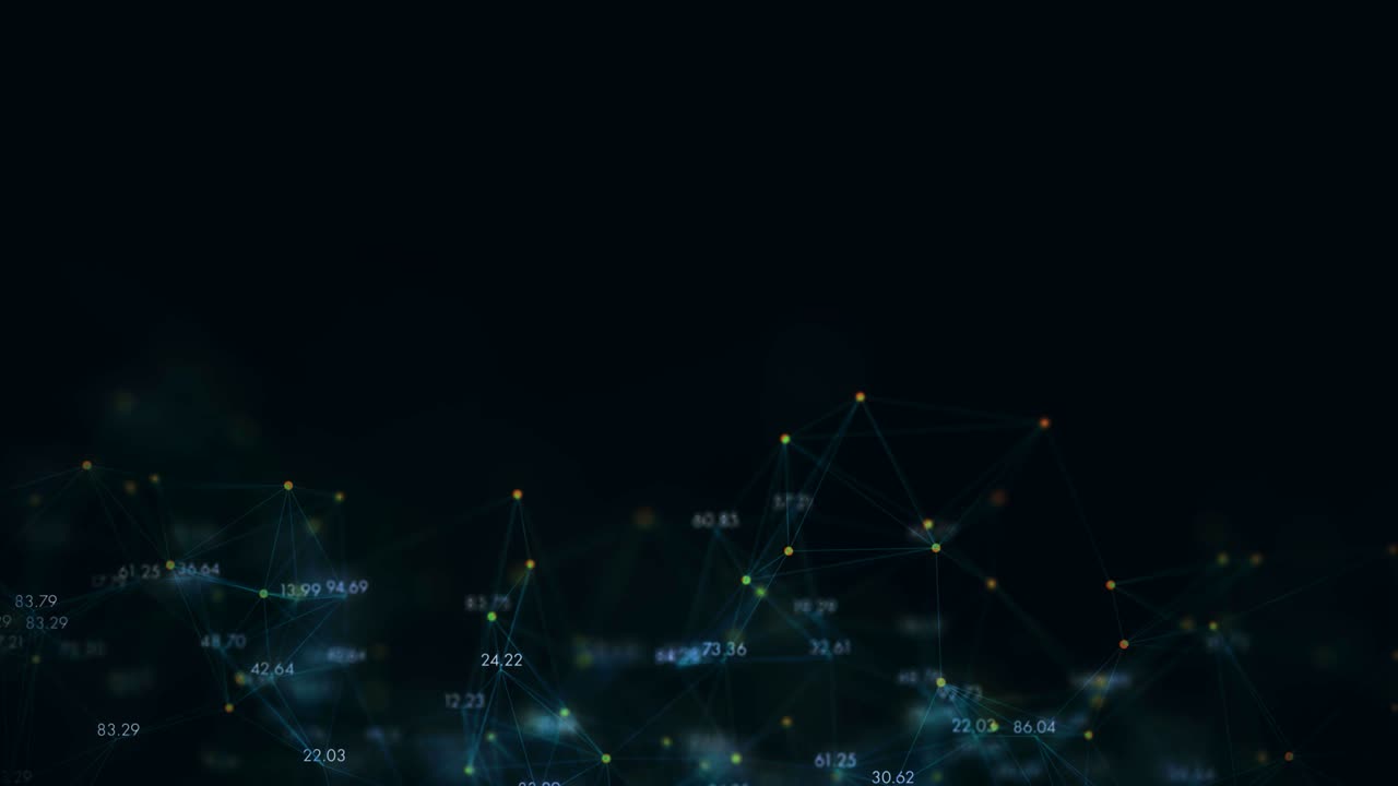 4K network of numbers and points.