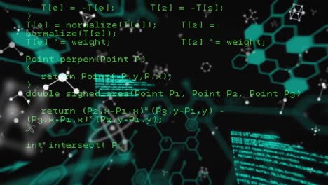 animación del procesamiento de datos sobre formas