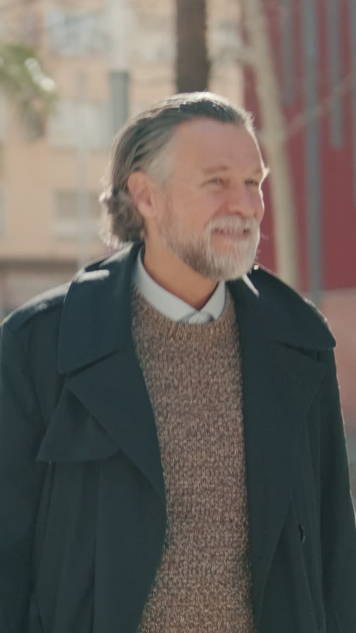 Happy Senior Man in the City