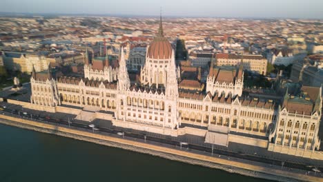 amazing hyperlapse above hungarian parliament building - cinematic drone shot