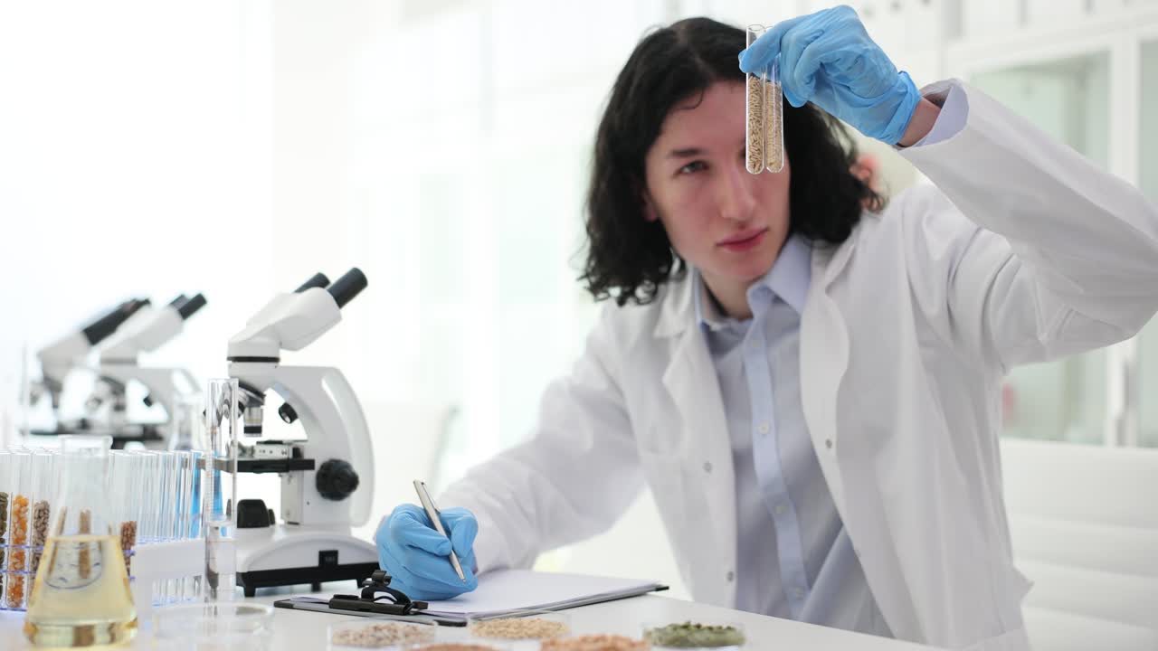 Scientist conducting research and analysis in a laboratory