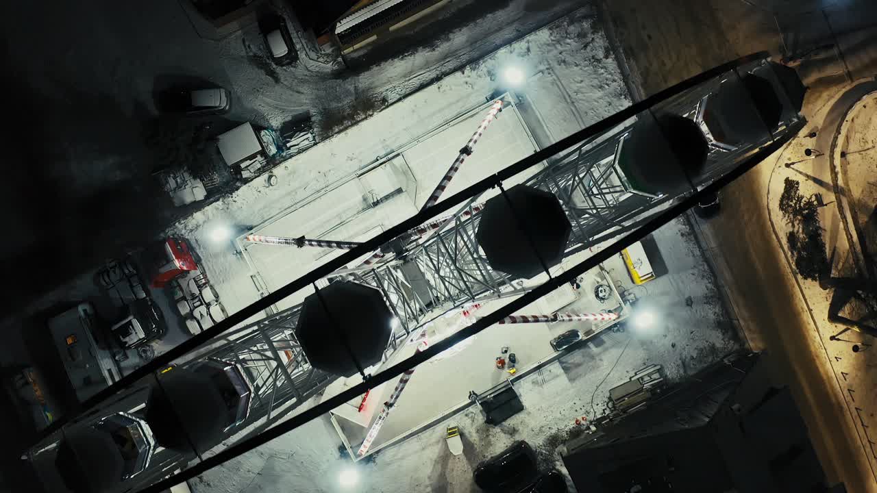 колесо обозрения сверху вниз дрон зимний снег zakopane