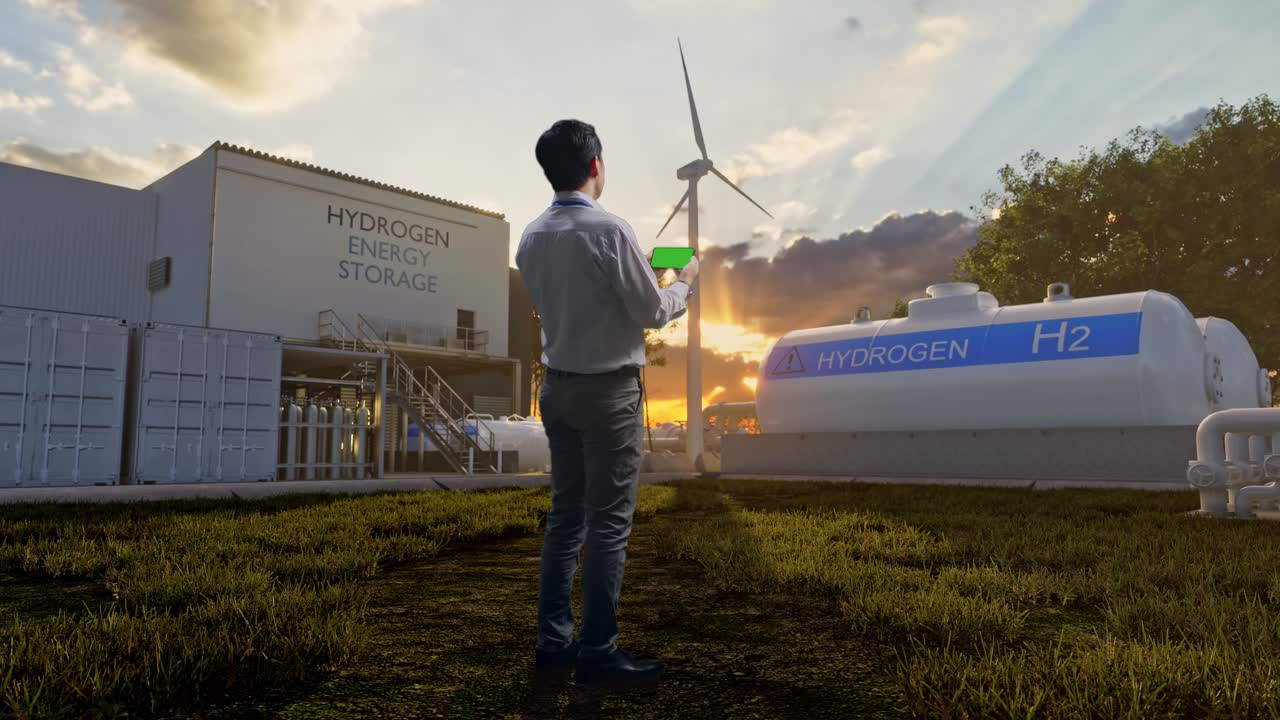 수소 에너지 저장 시설과 기술자