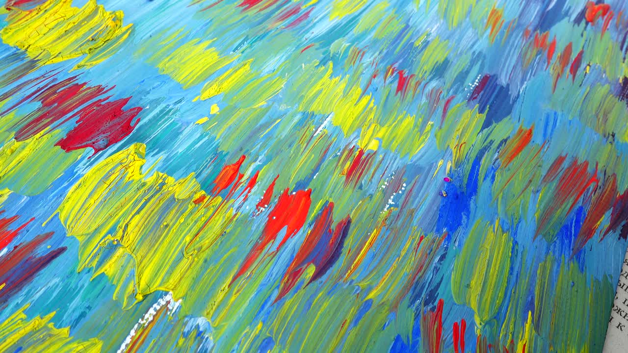 Abstracte tekening geschilderd met gouache
