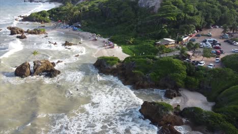 tambaba beach drone flying over beautiful famous brazilian nude beaches