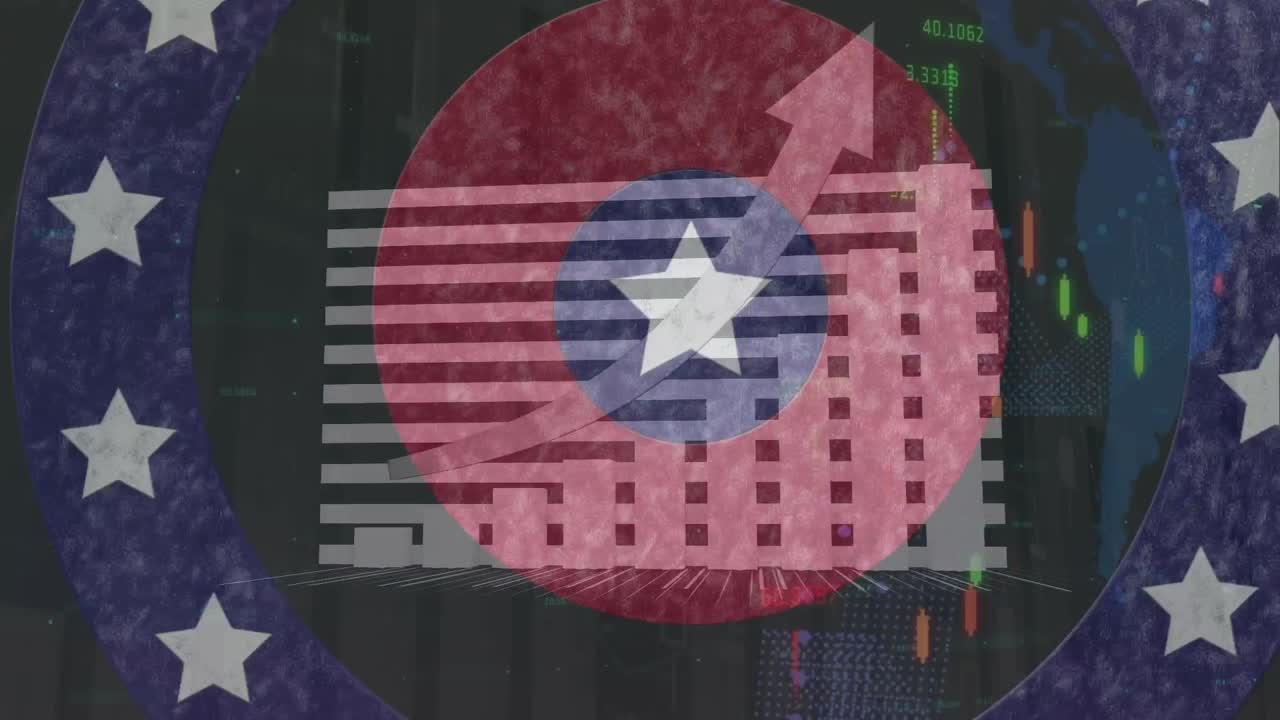 데이터 처리에 대한 별이 있는 원의 애니메이션