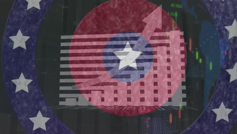 animación de círculos con estrellas sobre el procesamiento de datos