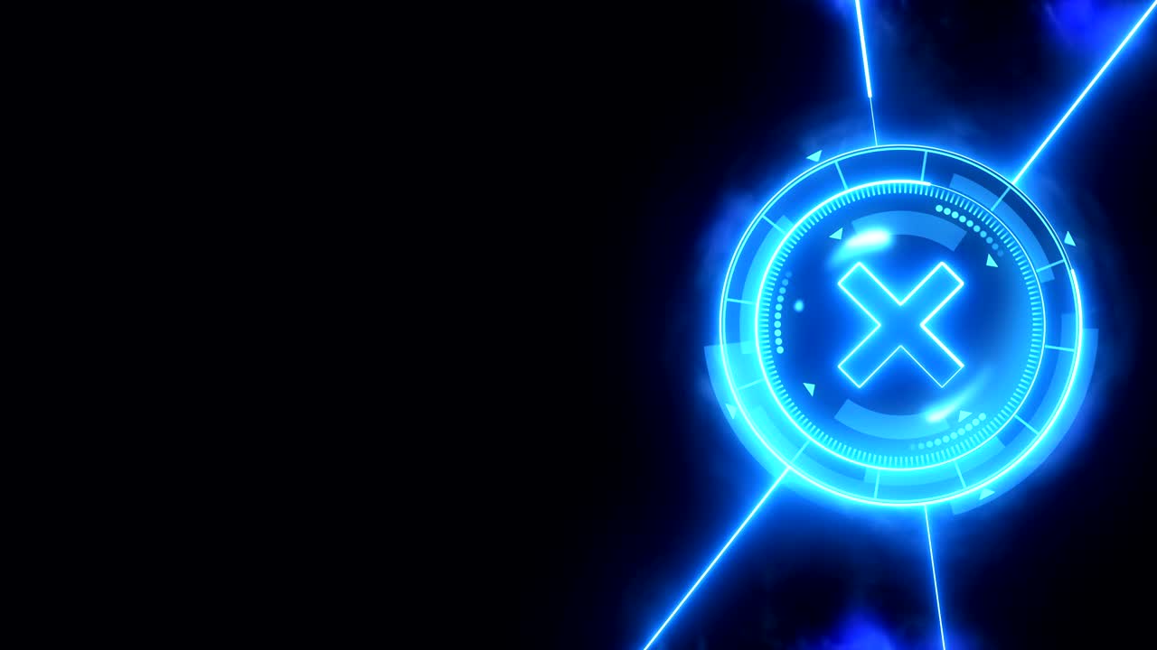 animación de bucle de juego deportivo futurista. contra fondo de lucha. pantalla digital de neón de radar. marca de objetivo x. elemento de interfaz de control de juego. competición deportiva de lucha de batalla.