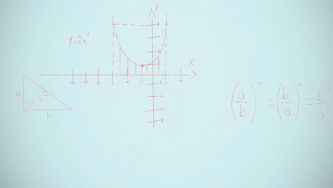 Animation-of-mathematical-equations-over-blue-background