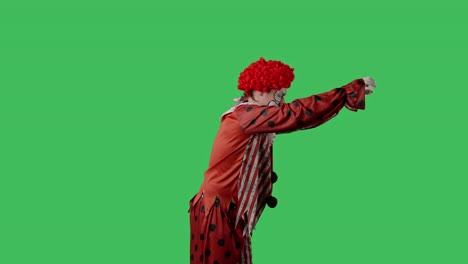 creepy clown on green screen