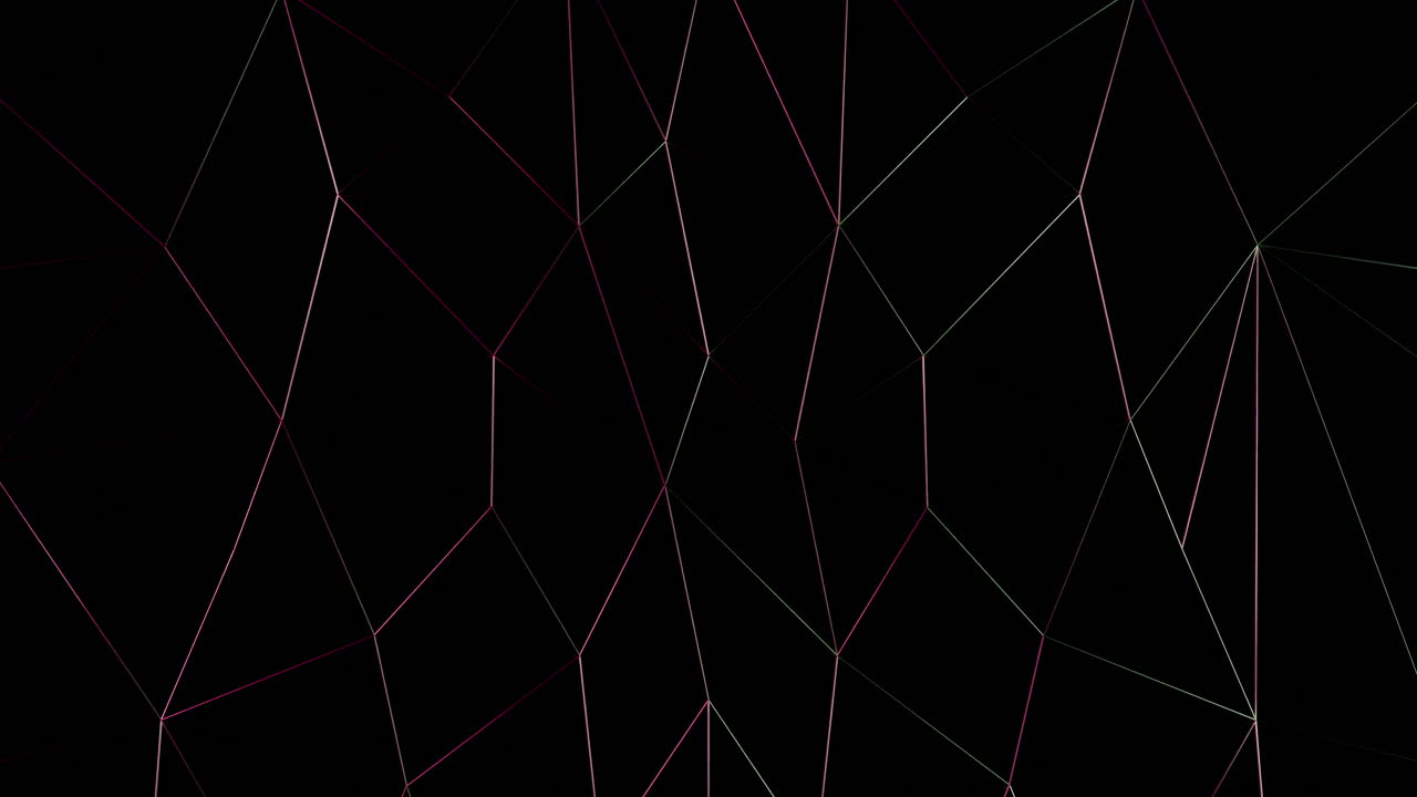 Abstrakt geometrisk netværk af bevægende linjer på sort baggrund