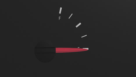 animation of fuel gauge moving over grey background