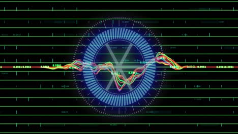 Animation-Des-Umfangs-Und-Der-Finanzdatenverarbeitung-über-Raster