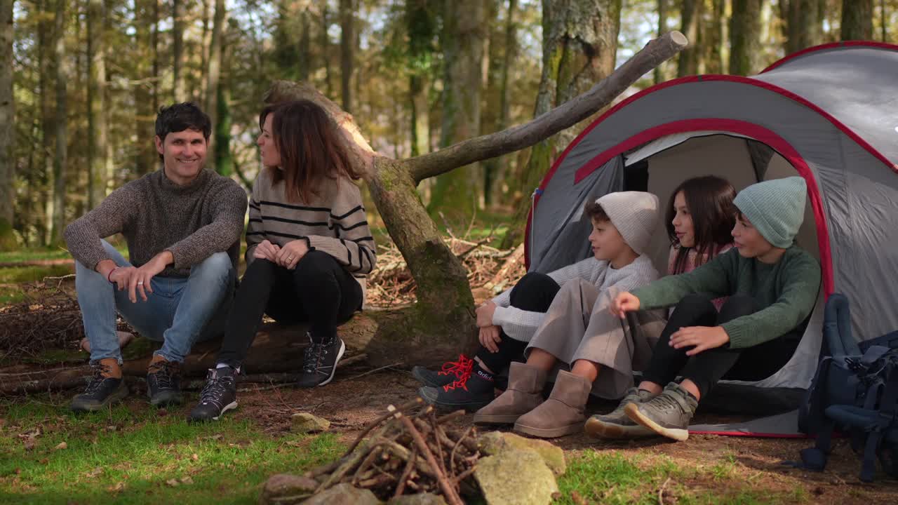 Family Camping Trip in the Woods